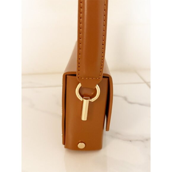 Madison West Structured Mini Shoulder Bag in Brown - Picture 2 of 9